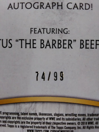 ★WWE LEGEND★ 2018 topps Brutus "The Barber" Beef Cake Official Sign Car