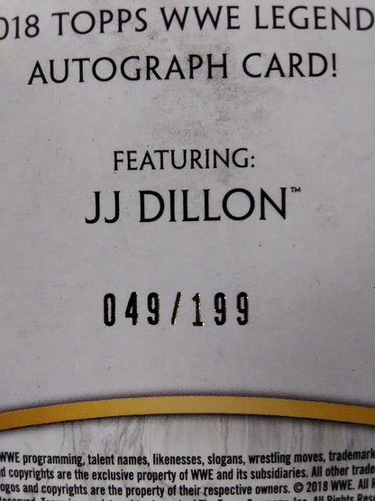 ★HALL OF FAME★ 2018 WWE topps J.J. Dillon Officialautographed card 