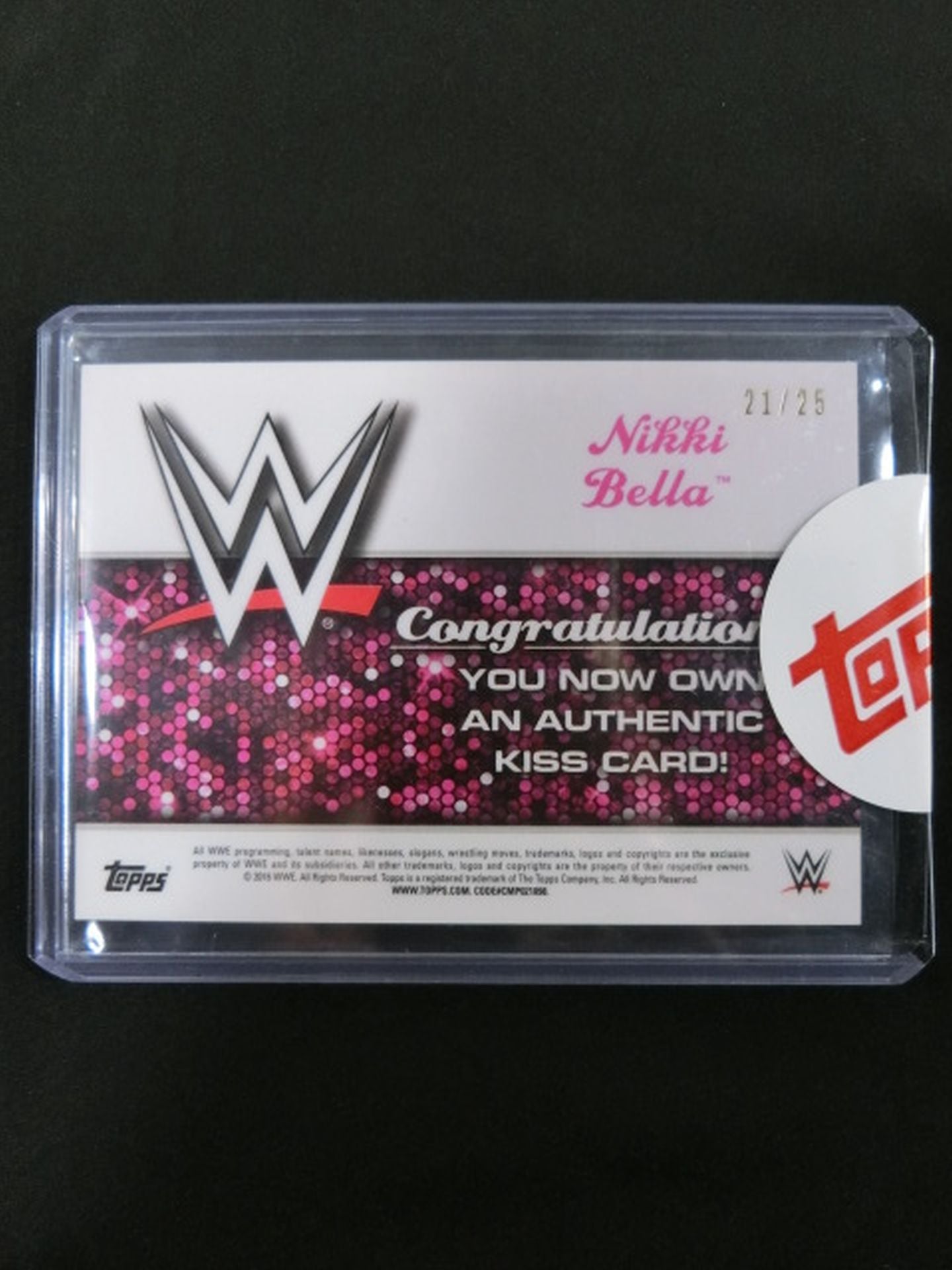 2016 Topps ニッキー・ベラ 公式サイン入りキスカード