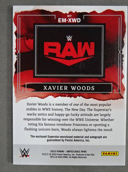 2023 WWE PANINI エグゼビア・ウッズ 公式サイン＆メモラビリアカード