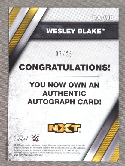 2017 topps NXT ウェスリー・ブレイク 公式サインカード