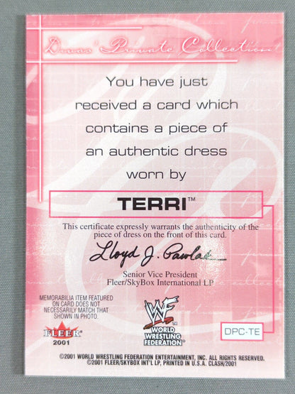 2001 WWE FLEER Terry Official Relic Card (Costume)