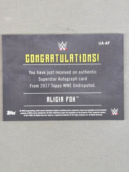 2017 WWE topps アリシア・フォックス 公式サインカード