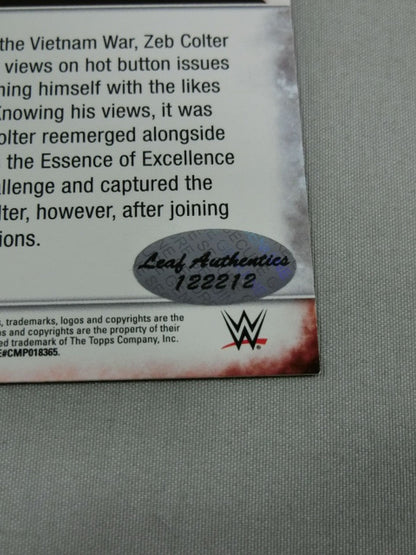 ★2017 LEAF Buyback Wrestling★ Zeb Colter Official Autographed Card