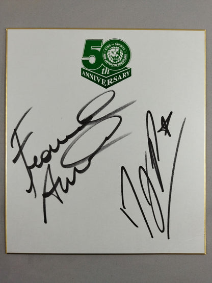 Francisco Akira & TJP (New Japan Pro Wrestling 50th Anniversary) Shikishi ( Autograph board ) )
