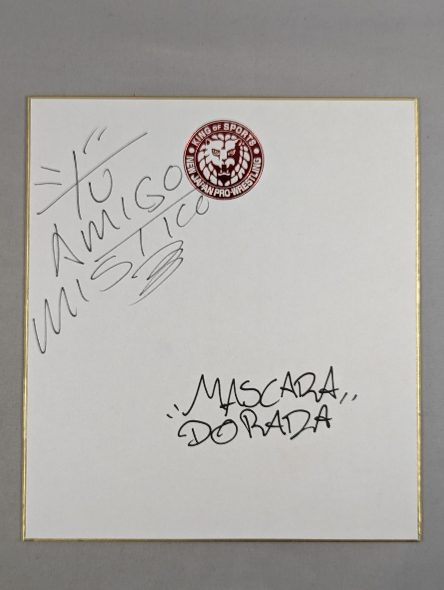 ミスティコ(2代目)＆マスカラ・ドラダ(ライオンマーク色紙)