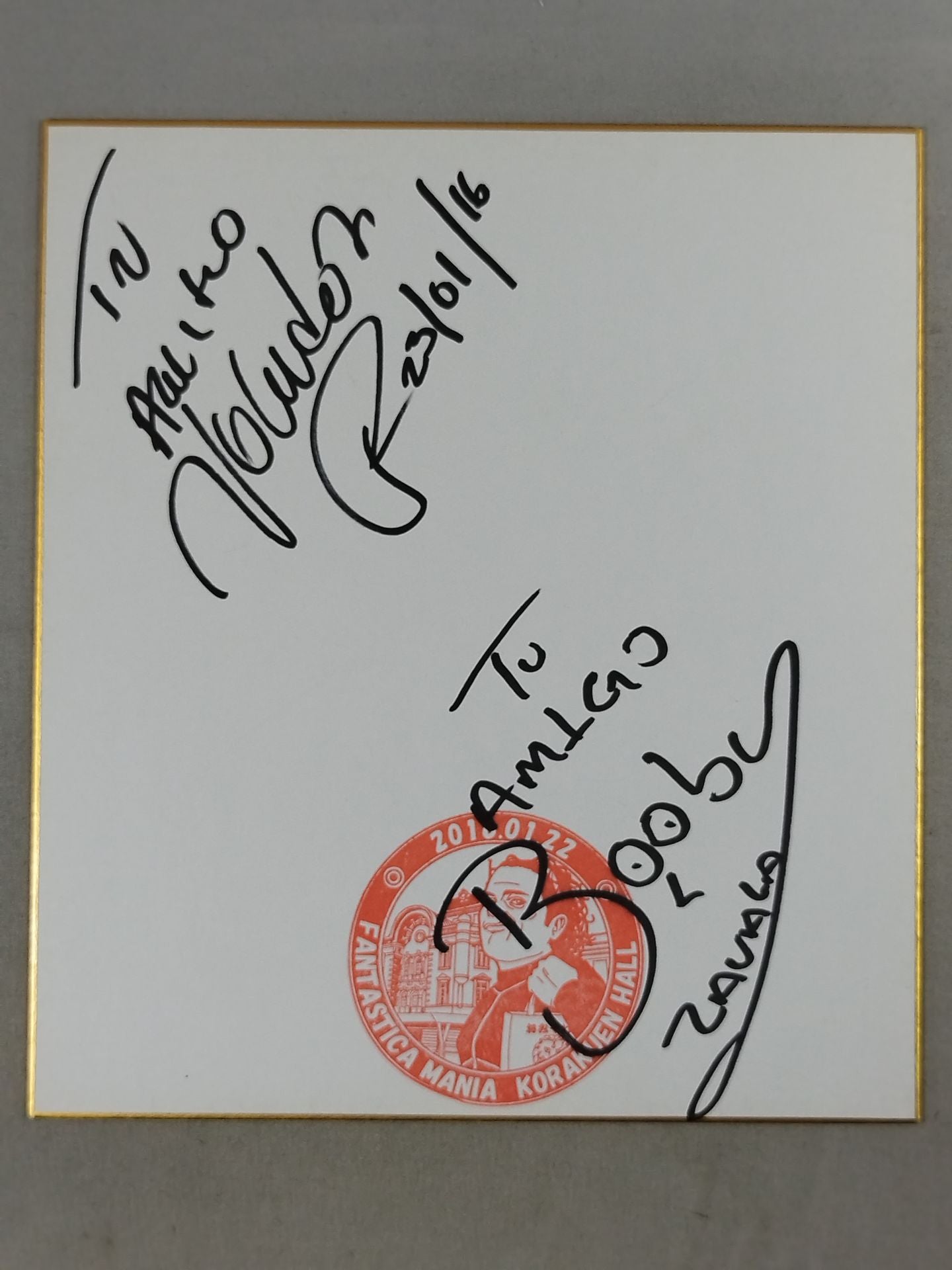 Volador  Jr. & Bobby Si (FANTASTICA MANIA) Shikishi ( Autograph board ) )