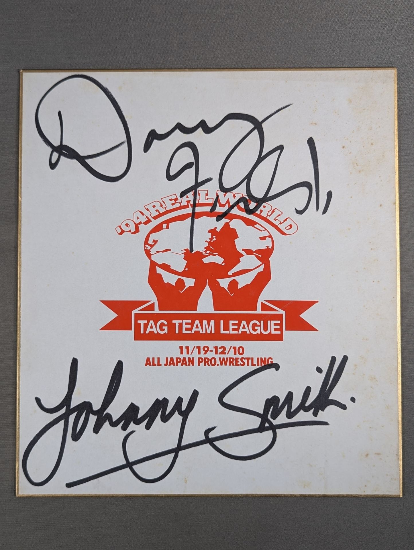 Dory Funk Jr.  and Johnny Smith (94 Real World Tag League ) Shikishi ( Autograph board ) )