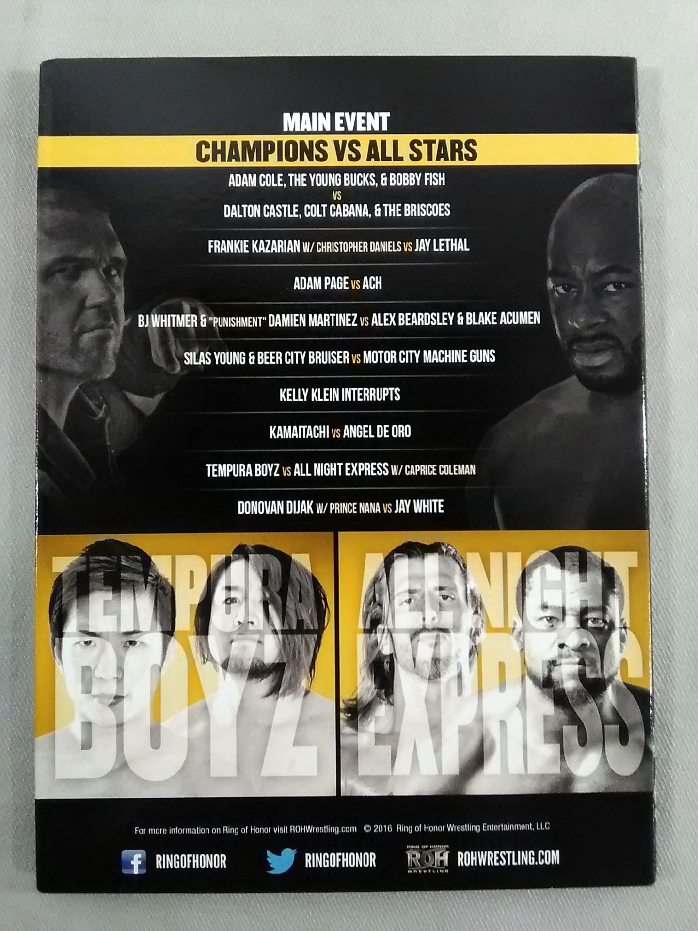 ROH GLORY BY HONOR XV ★CHAMPIONSvsALL STARS★ OCTOBER 15TH 2016