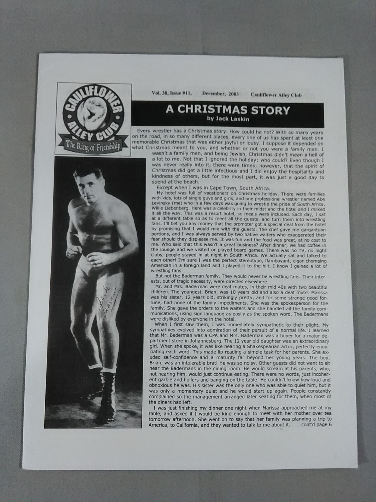 CAULIFLOWER ALLEY CLUB Vol.38 Issue#11