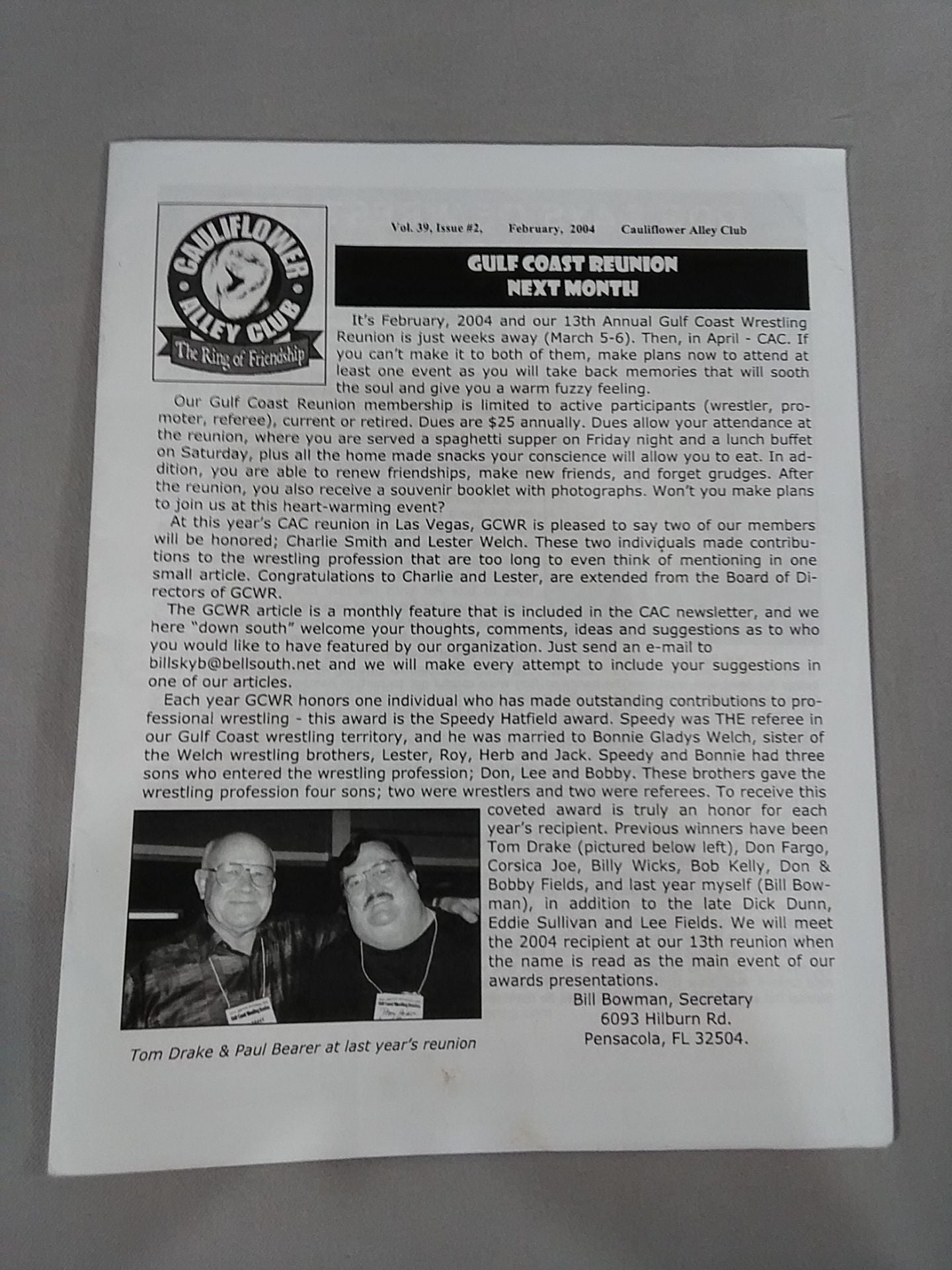 CAULIFLOWER ALLEY CLUB Vol.39 Issue#2