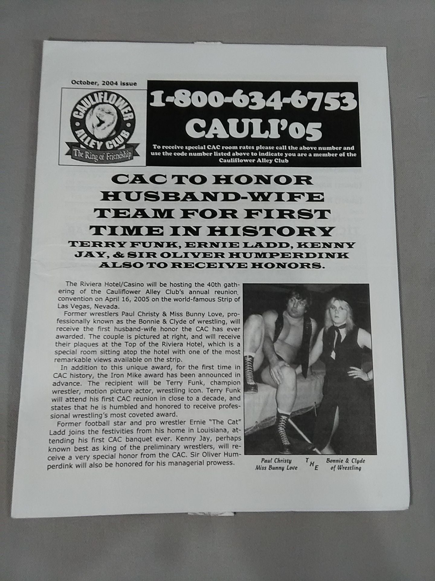 CAULIFLOWER ALLEY CLUB October 2004 issue