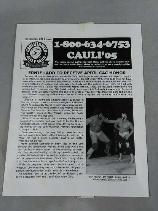 CAULIFLOWER ALLEY CLUB November 2004 Issue