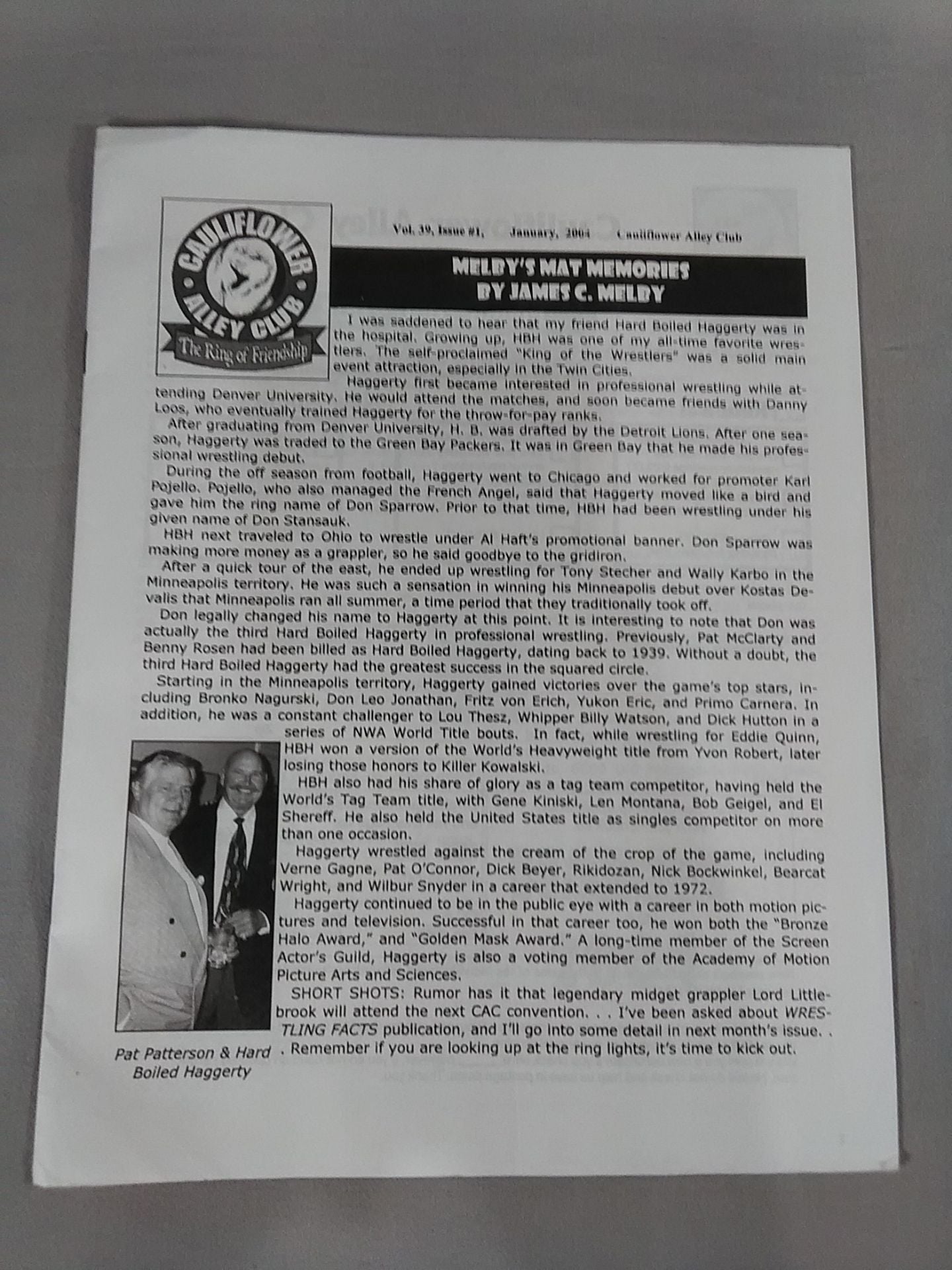 CAULIFLOWER ALLEY CLUB Vol.39 Issue#1