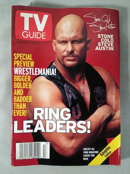【WWF SUPER STARS COVER】 TV GUIDE (Cover: Steve Austin)