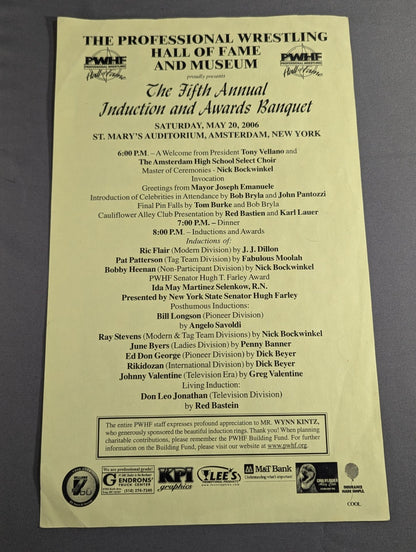 PWHF The Fifth Annual Induction and Awards Banquet