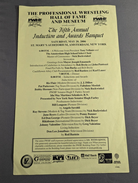 PWHF The Fifth Annual Induction and Awards Banquet