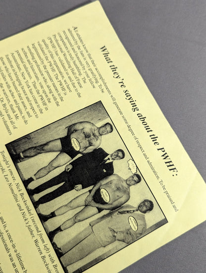 PWHF The Fifth Annual Induction and Awards Banquet