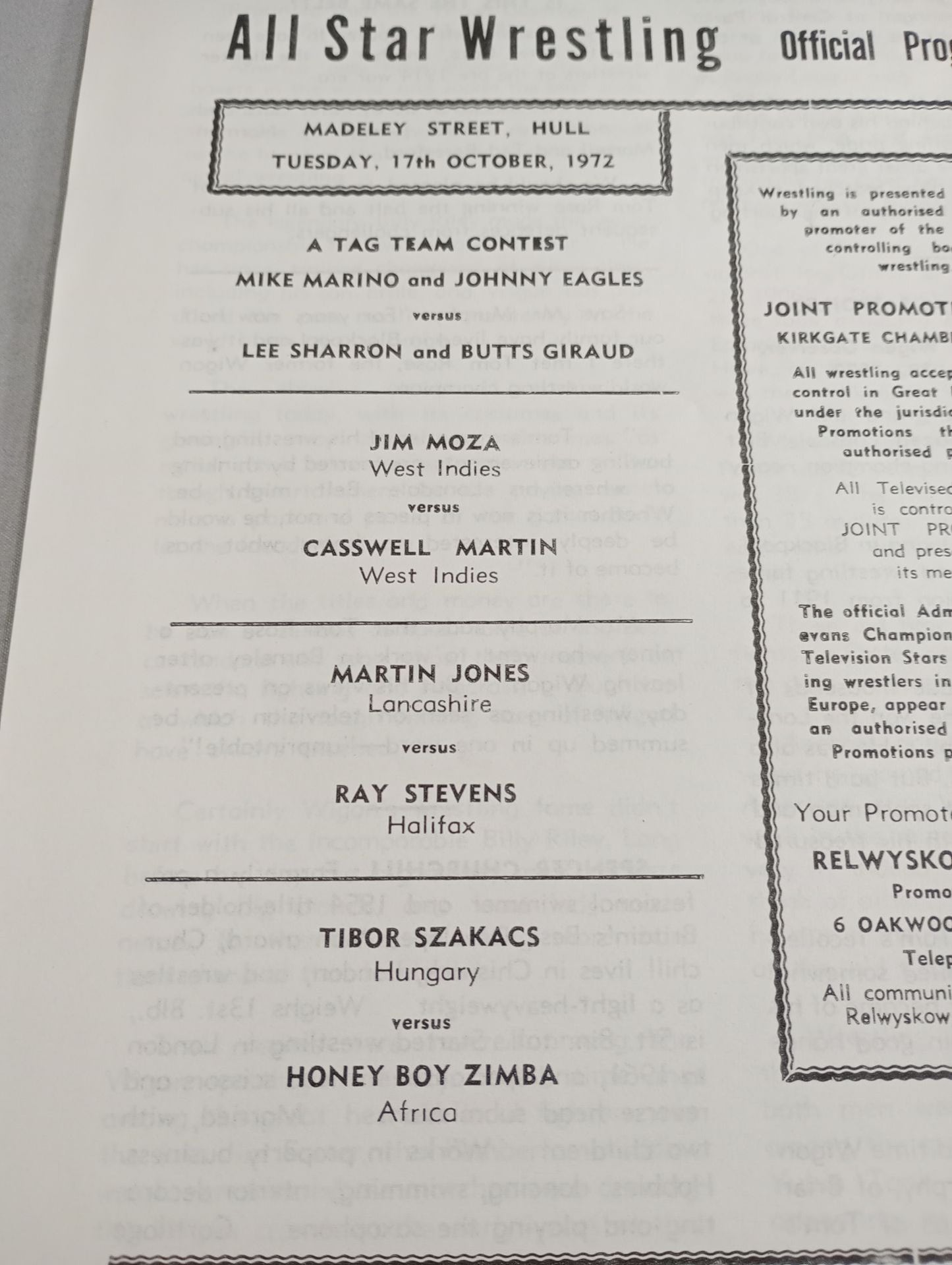 MAT Wrestling REVIEW(1972.10.17)