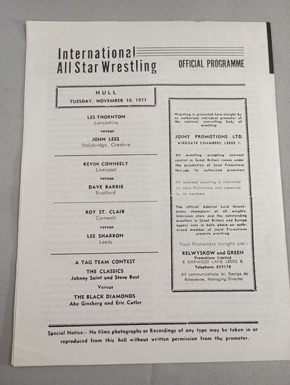 MAT Wrestling REVIEW(1971.11.16)