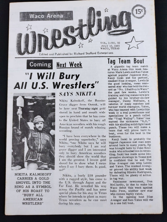 ★猪木 海外武者修行時代★ Waco Arena WRESTLING VOL.1 NO.50