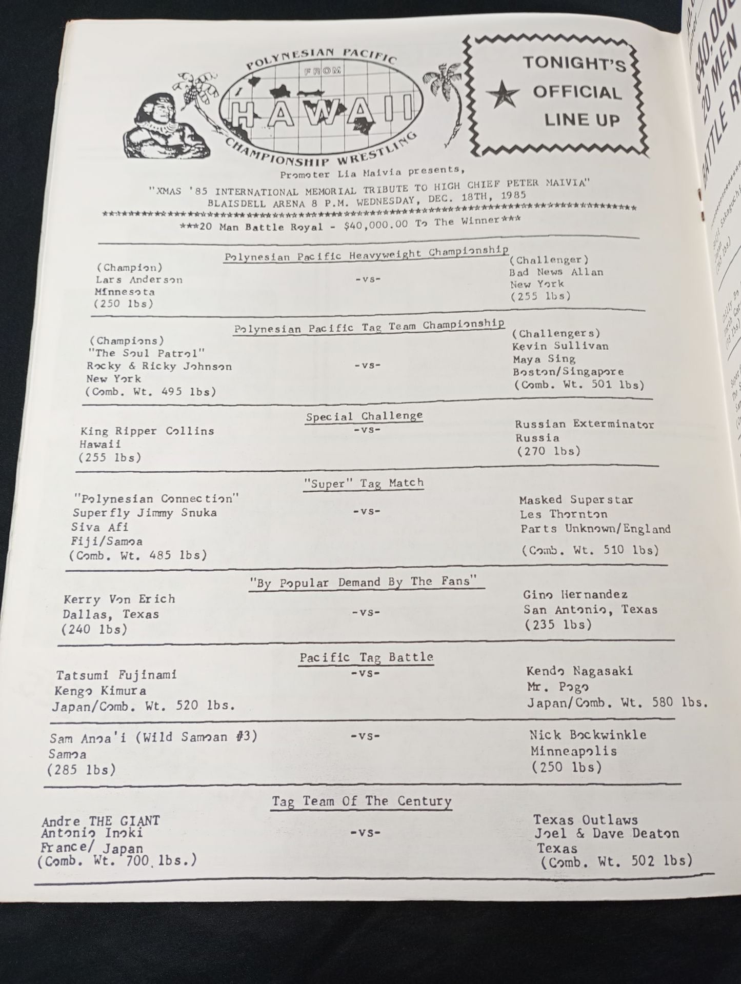 ★ハワイ大会・新日参戦★ PPW LIA MAIVIA presents HAWAII