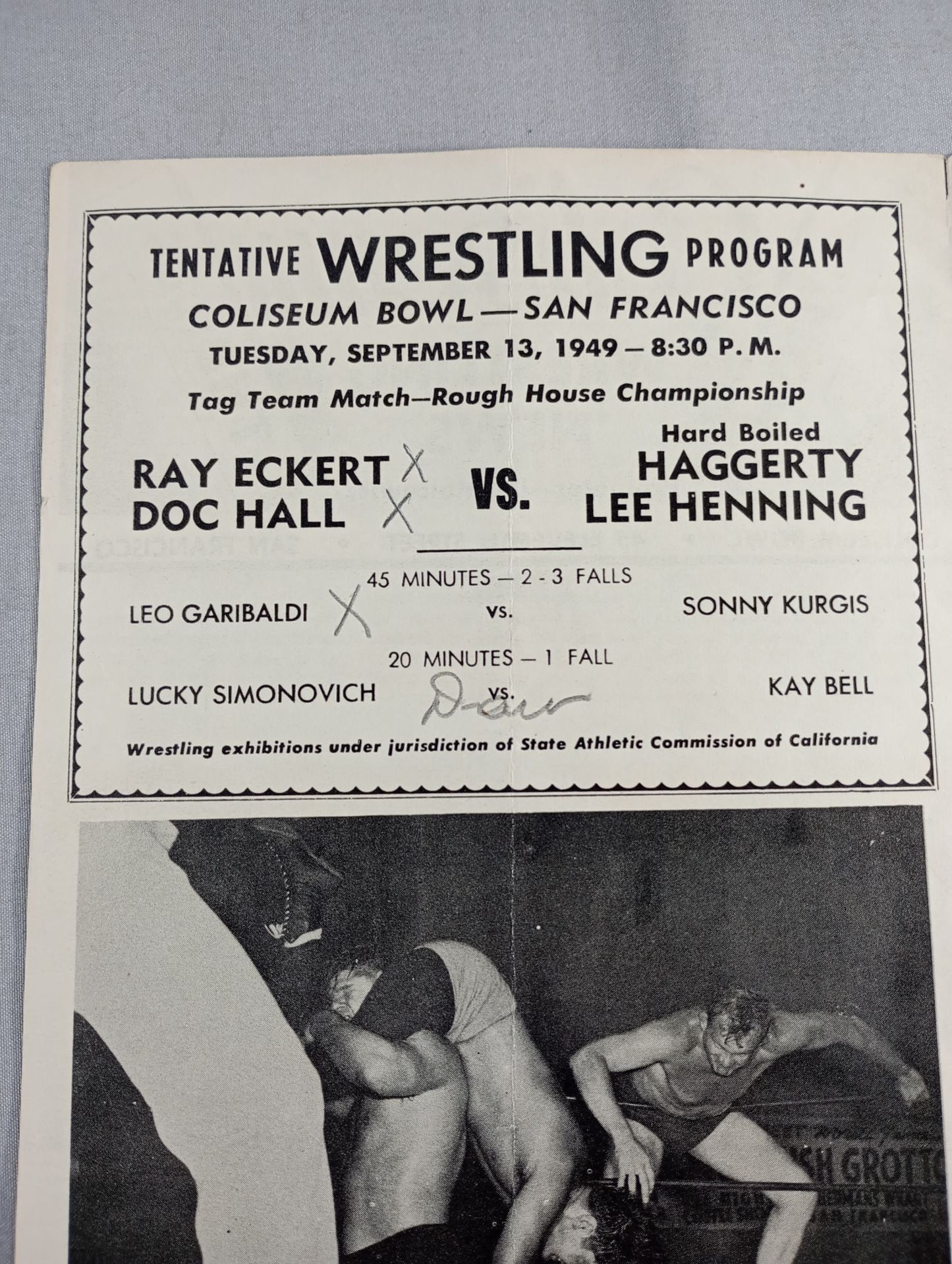 Coliseum WRESTLING NEWS(1949.9.13)