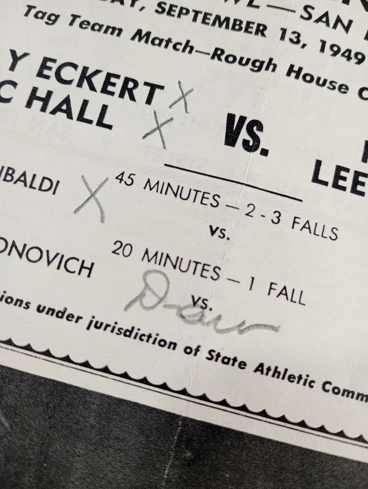 Coliseum WRESTLING NEWS(1949.9.13)