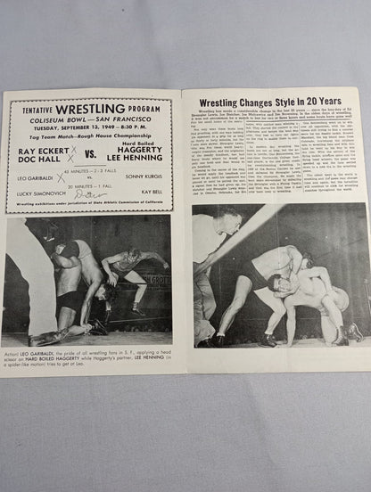 Coliseum WRESTLING NEWS(1949.9.13)