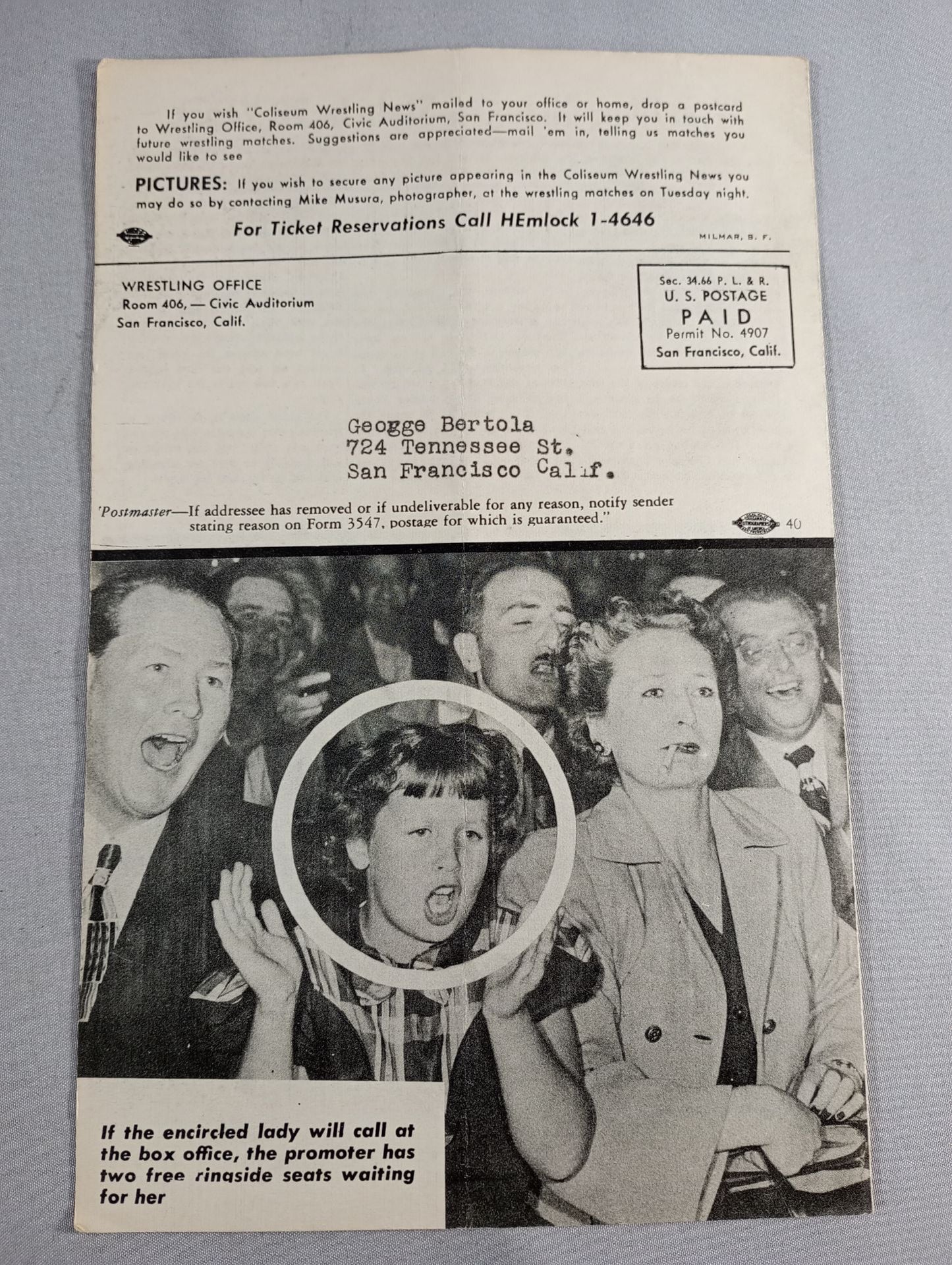 Coliseum WRESTLING NEWS(1949.9.13)