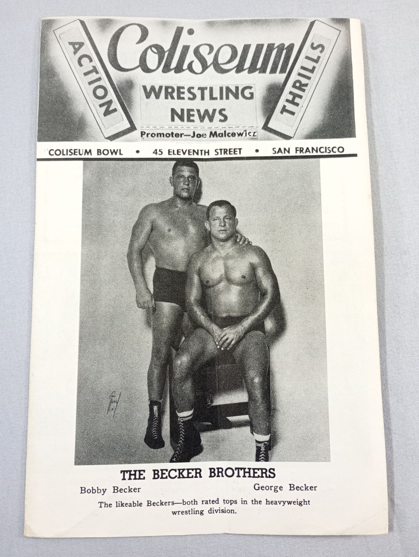 Coliseum WRESTLING NEWS(1949.10.4)