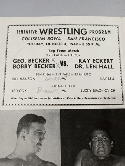 Coliseum WRESTLING NEWS(1949.10.4)