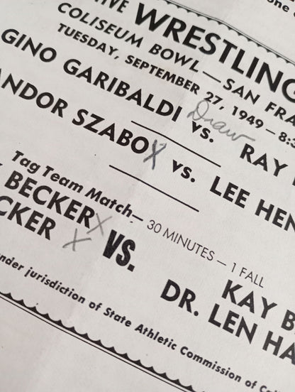 Coliseum WRESTLING NEWS(1949.9.27)