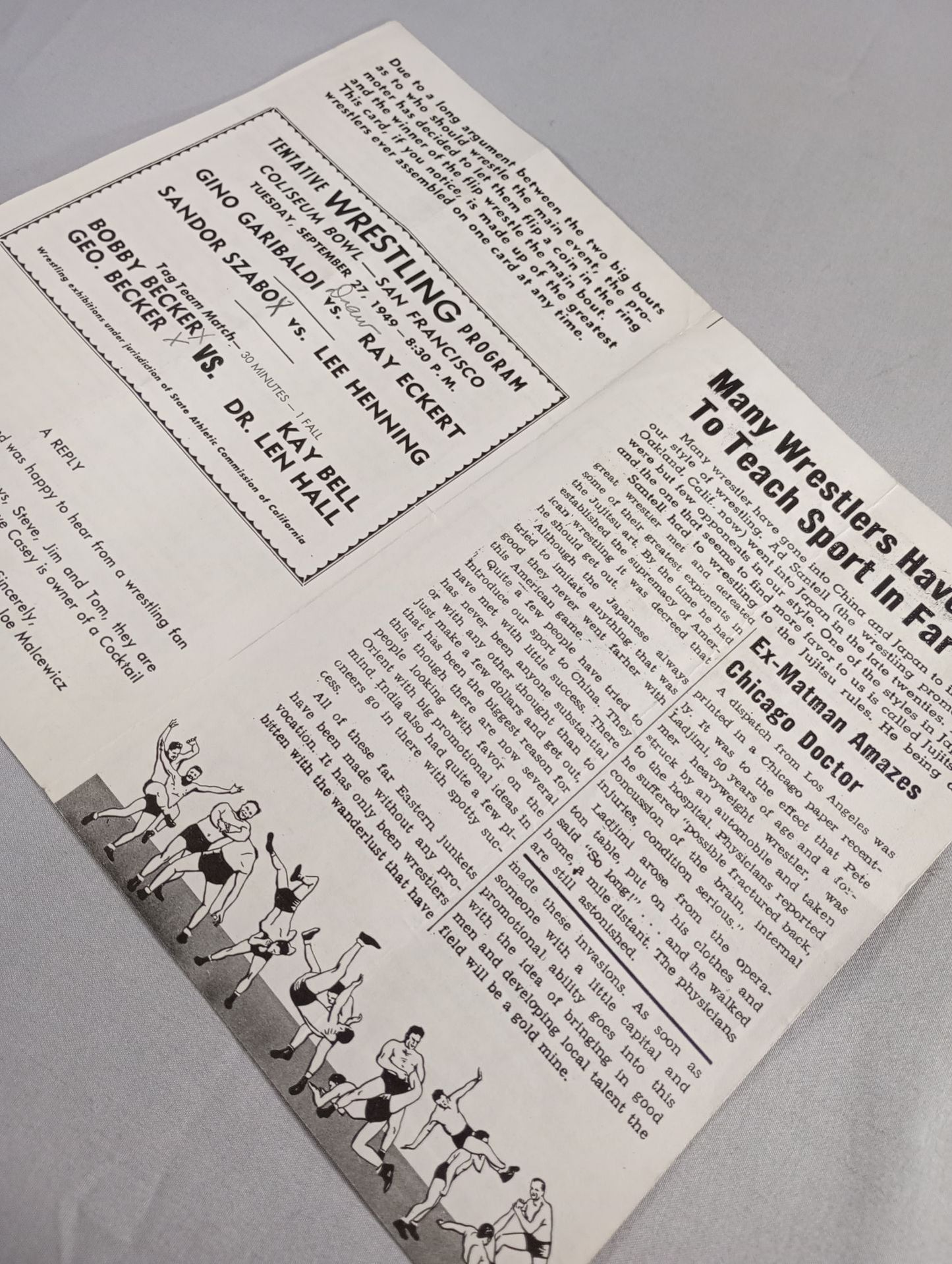 Coliseum WRESTLING NEWS(1949.9.27)