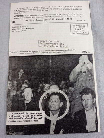 Coliseum WRESTLING NEWS(1949.9.27)