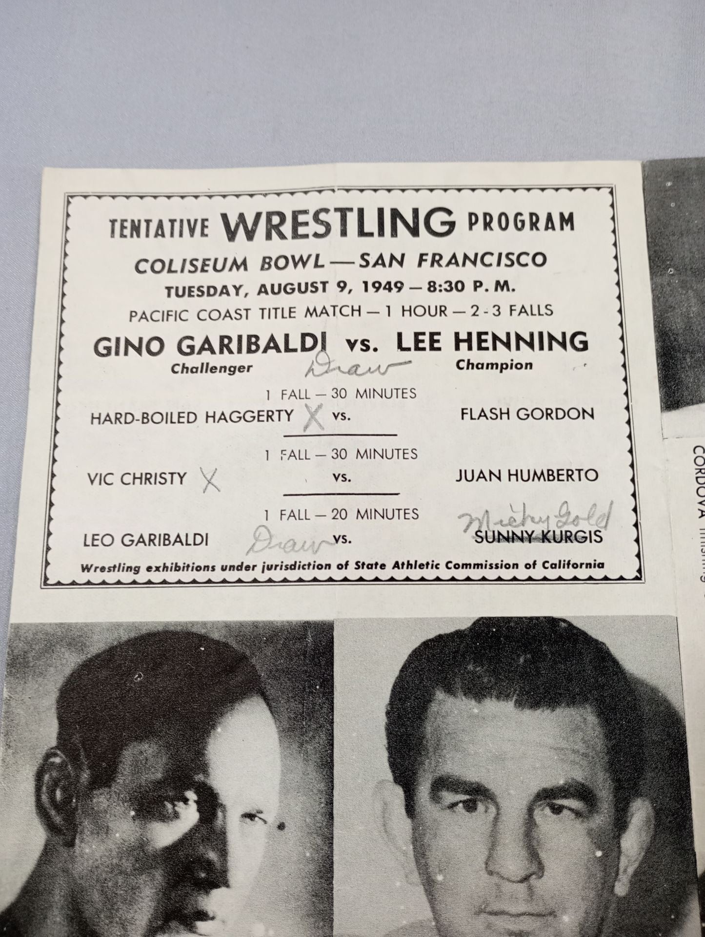 Coliseum WRESTLING NEWS(1949.8.9)