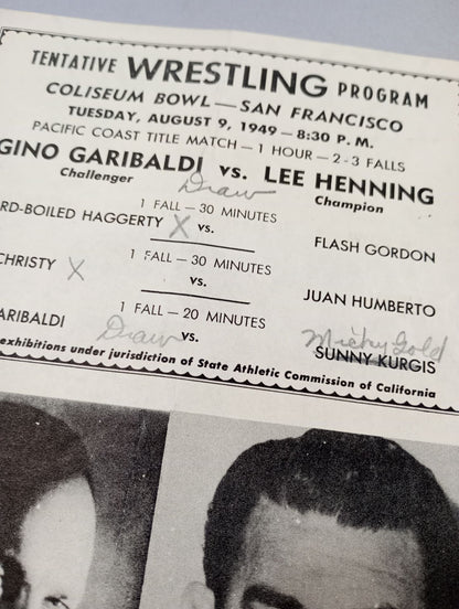 Coliseum WRESTLING NEWS(1949.8.9)
