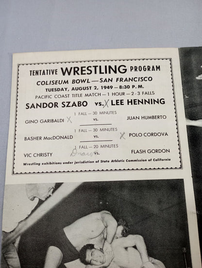 Coliseum WRESTLING NEWS(1949.8.2)