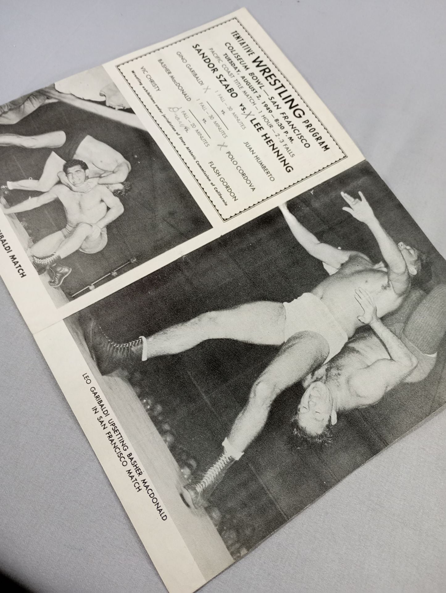 Coliseum WRESTLING NEWS(1949.8.2)
