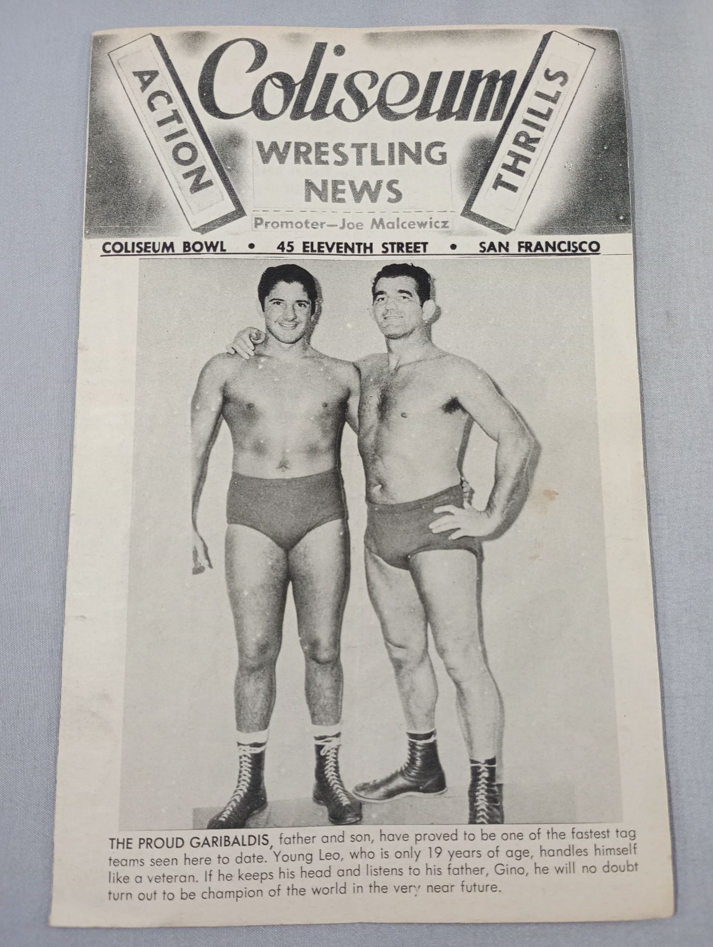 Coliseum WRESTLING NEWS(1949.6.28)