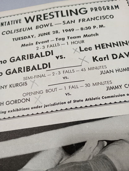 Coliseum WRESTLING NEWS(1949.6.28)