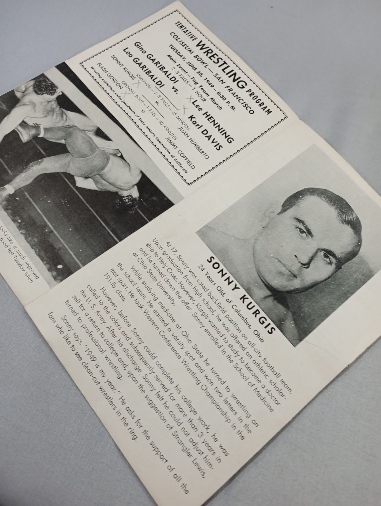 Coliseum WRESTLING NEWS(1949.6.28)