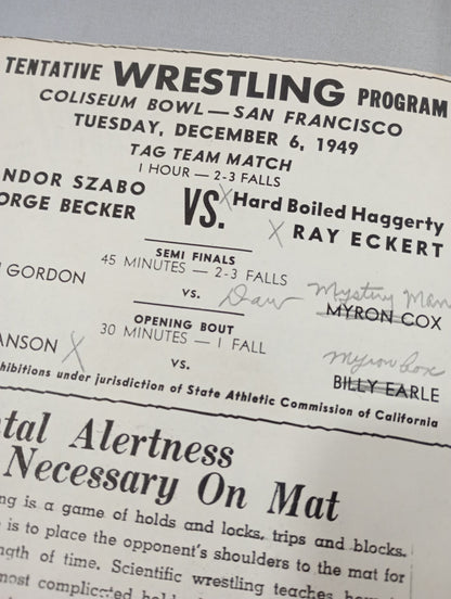 Coliseum WRESTLING NEWS(1949.12.6)