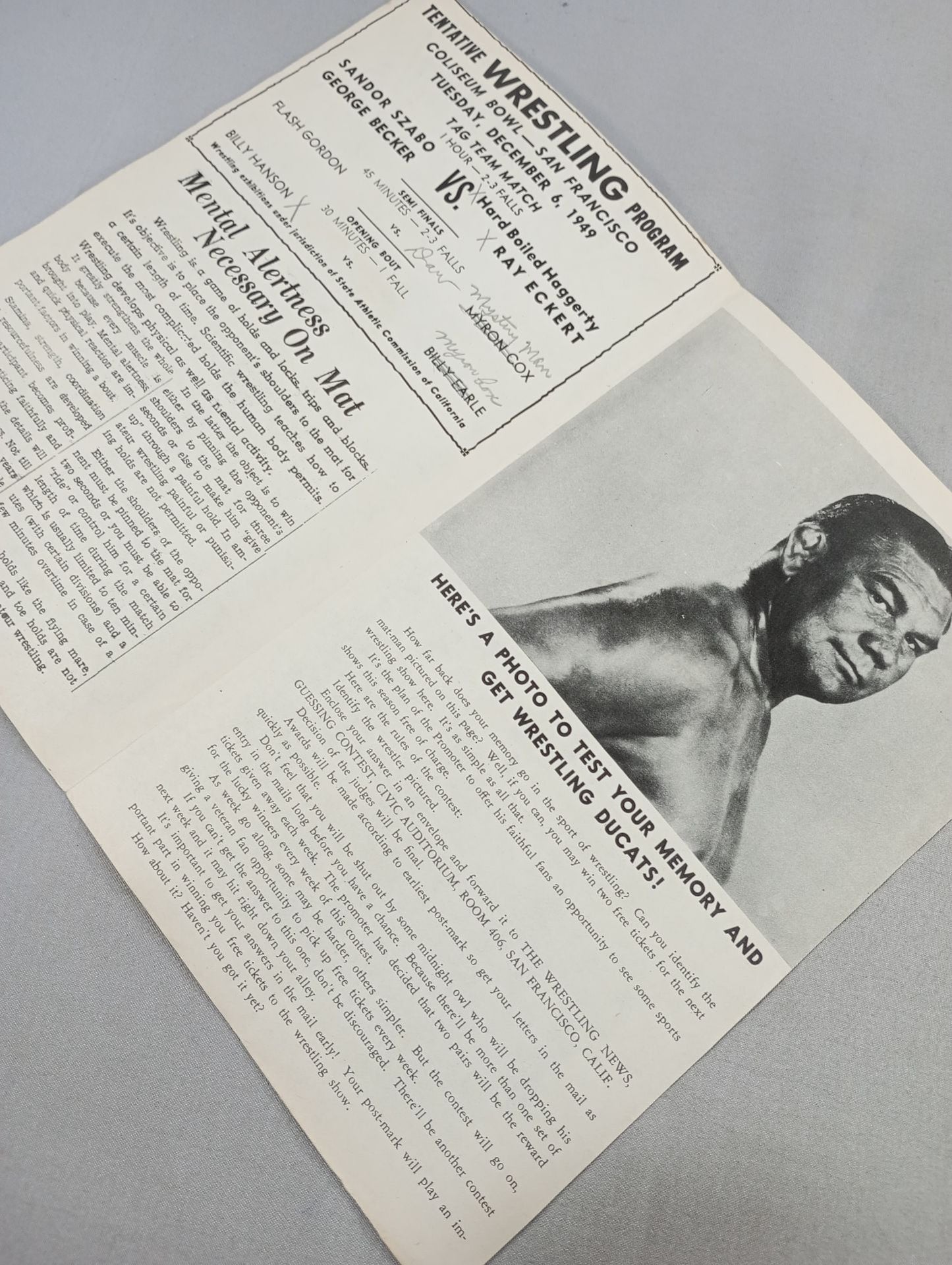 Coliseum WRESTLING NEWS(1949.12.6)