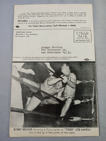 Coliseum WRESTLING NEWS(1949.12.6)