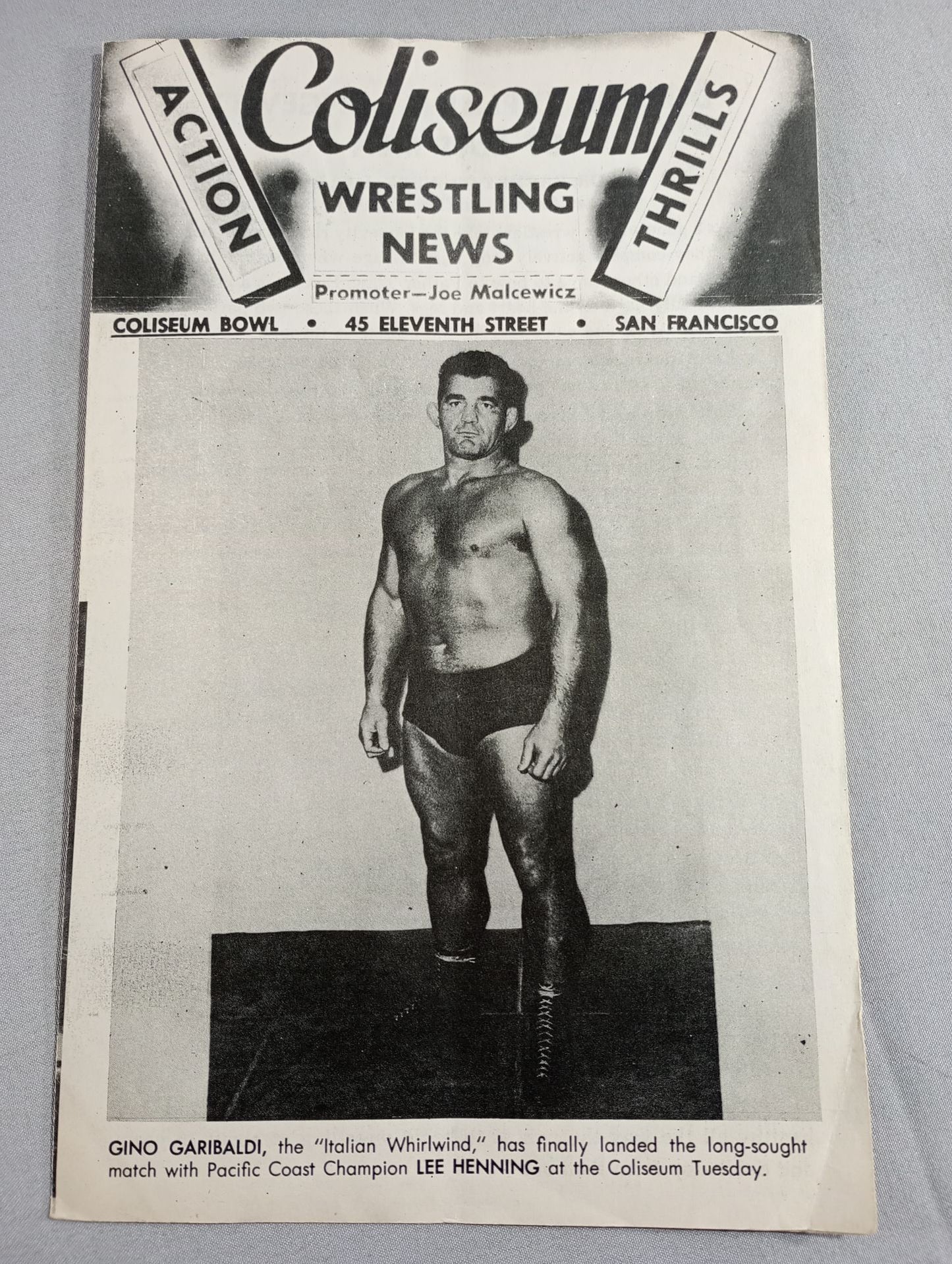 Coliseum WRESTLING NEWS(1949.3.22)