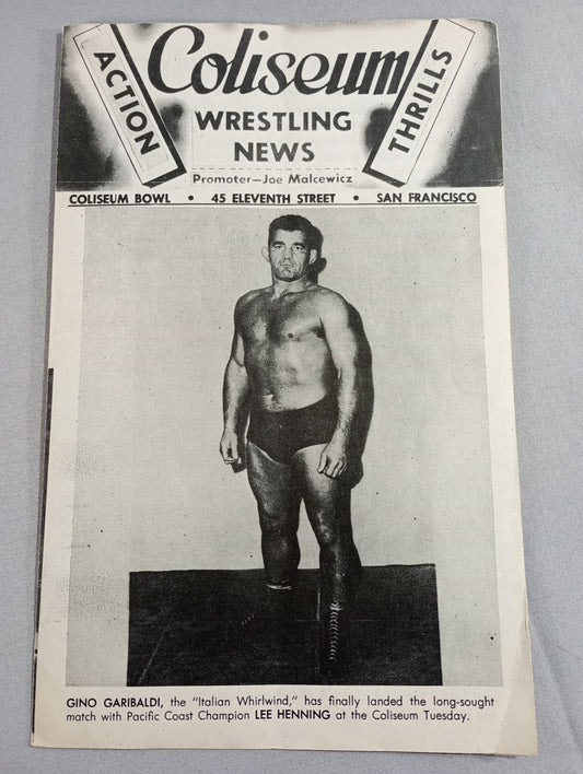 Coliseum WRESTLING NEWS(1949.3.22)