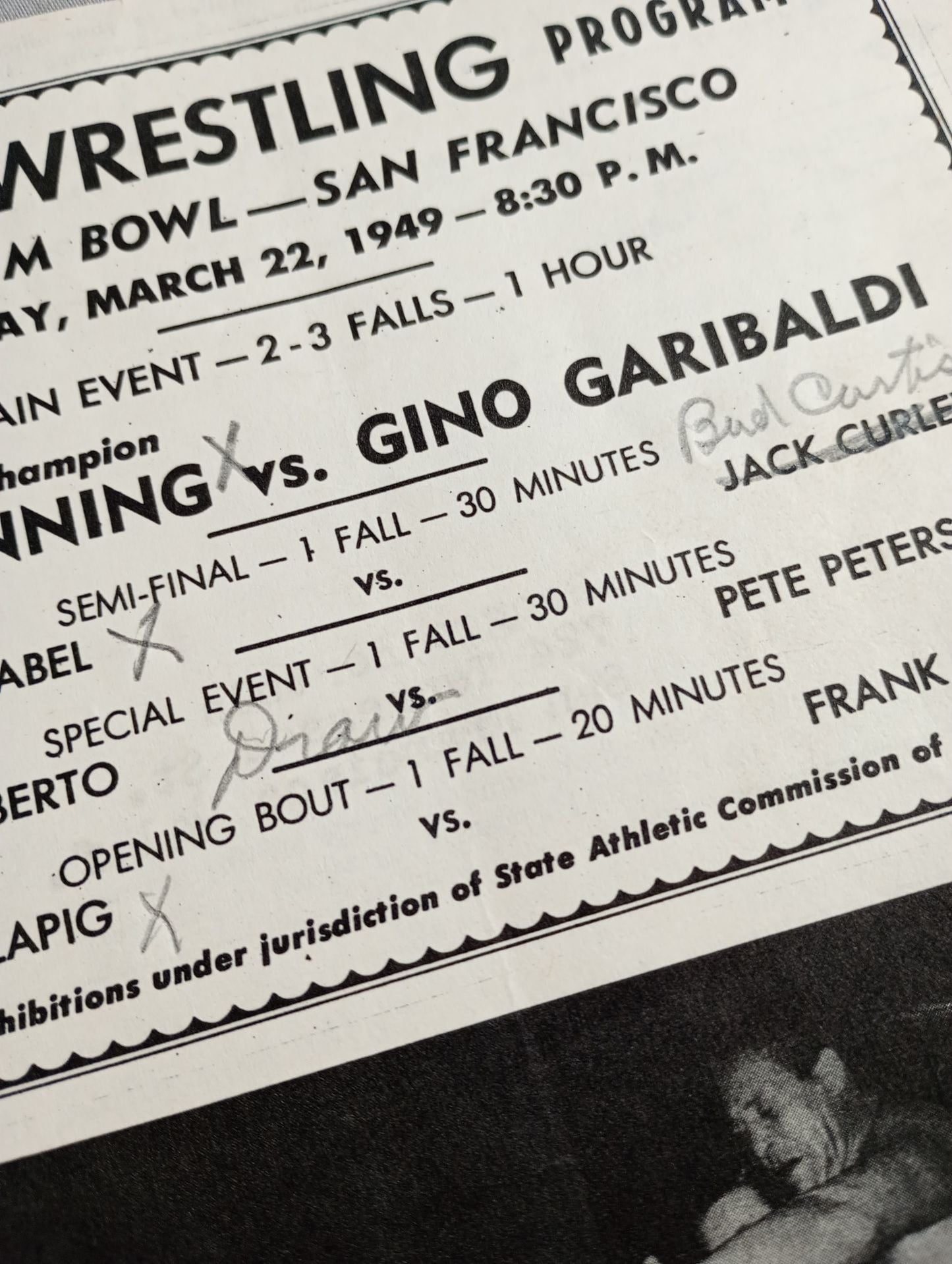 Coliseum WRESTLING NEWS(1949.3.22)
