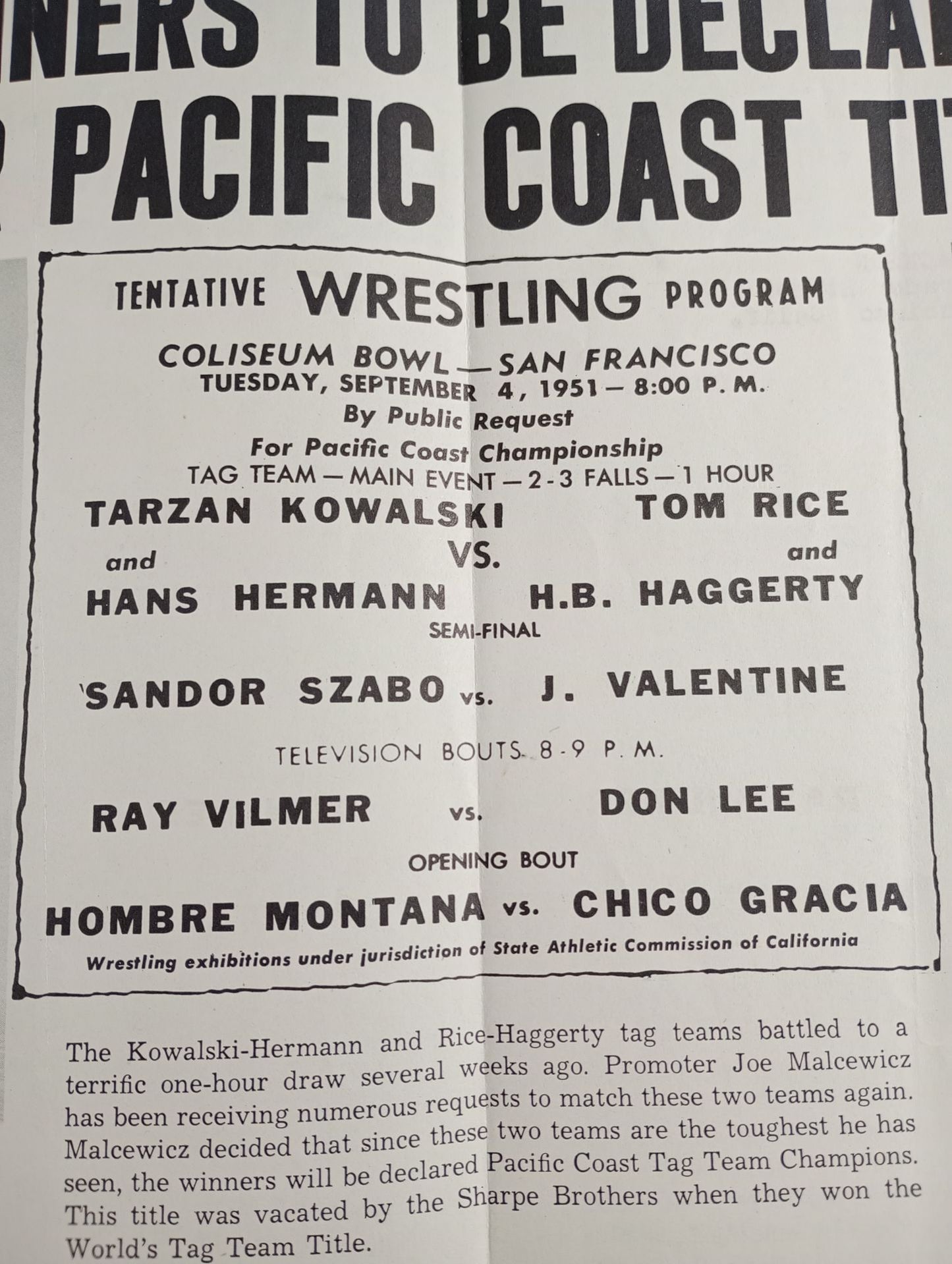 West Coast WRESTLING NEWS(1951.9.4)