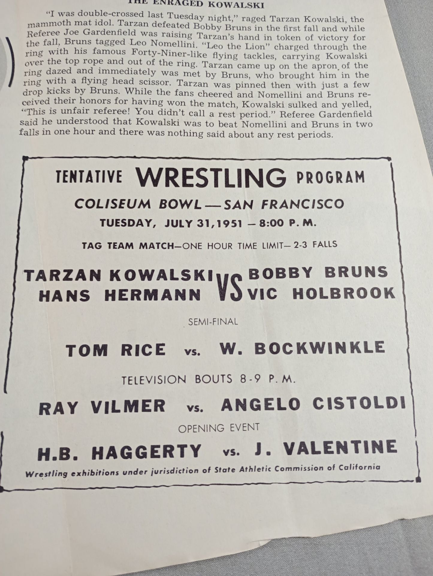 West Coast WRESTLING NEWS(1951.7.31)